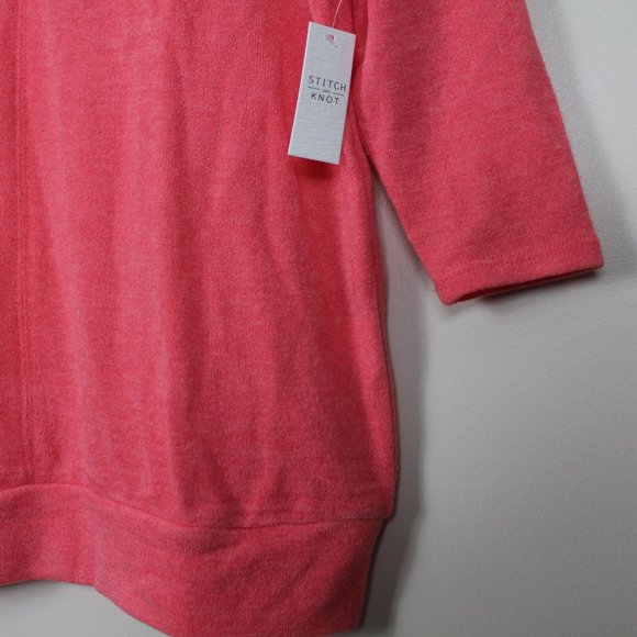 Stitch & Knot Coral Pink Sweater Top Womens S NWT - Picture 2 of 4